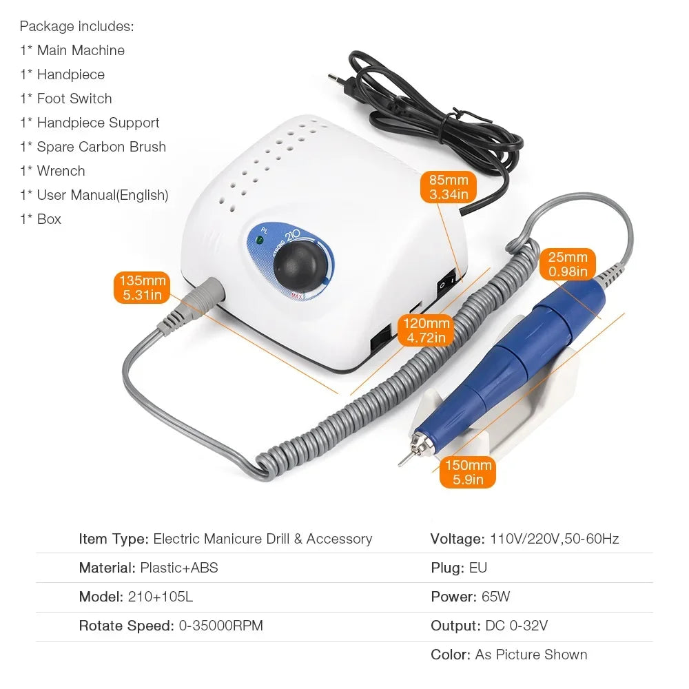 65W Nail Drills Manicure Machine