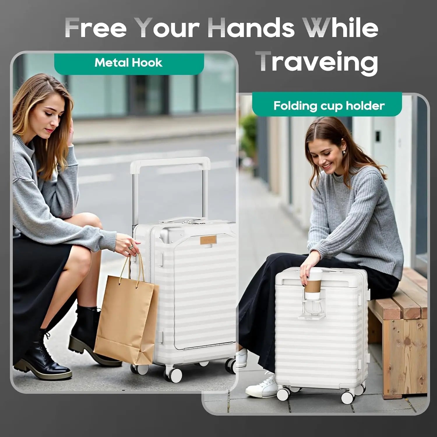 20 inch Front Opening Carry on Suitcase