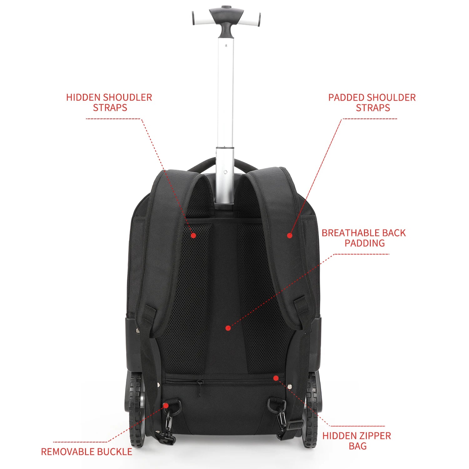 20 inch Rolling Luggage Backpack With Wheels