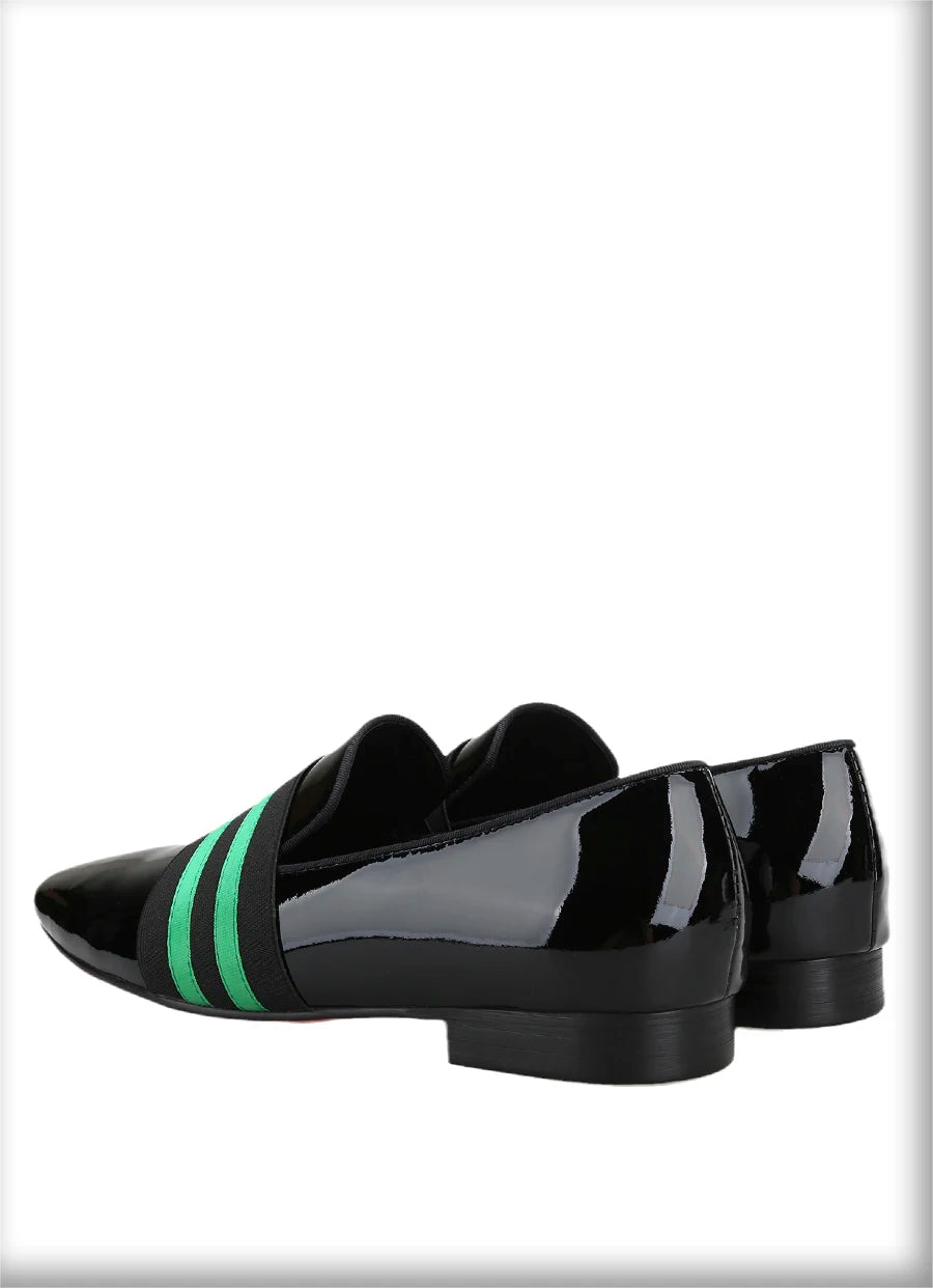 Men's Patent Leather Slip-On Shoes with Patchwork Colour Crossband Comfortable Wear for Fashion Party