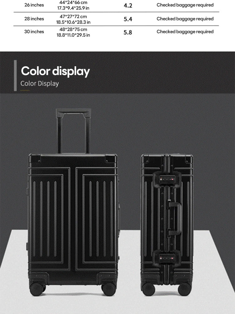 100% Aluminum-magnesium Travel Suitcase