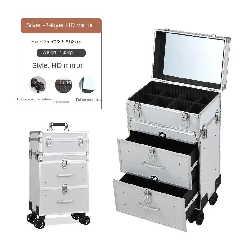 3-in-1 Makeup Rolling Luggage