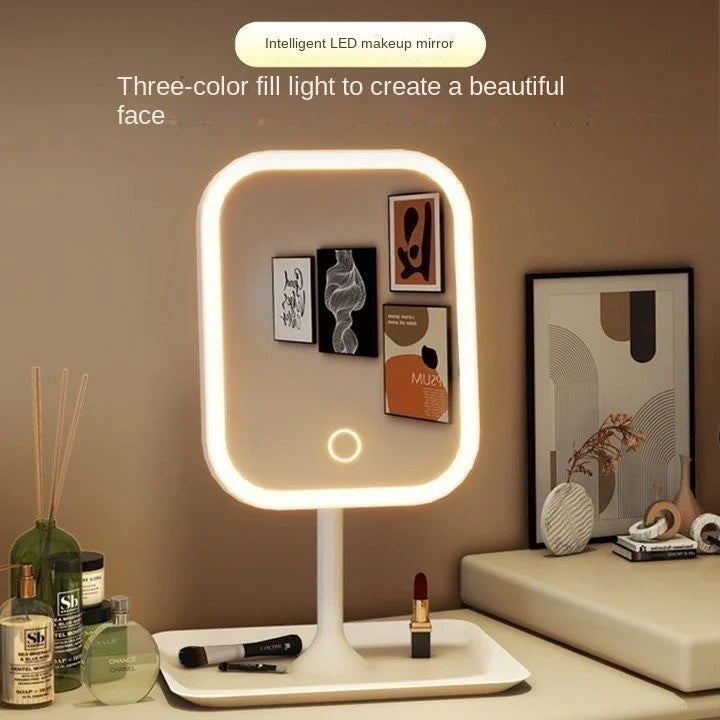 Illuminated makeup mirror