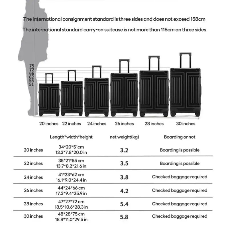 100% Aluminum-magnesium Travel Suitcase