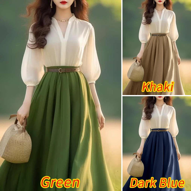 Women's V-Neck Half Sleeve Dress