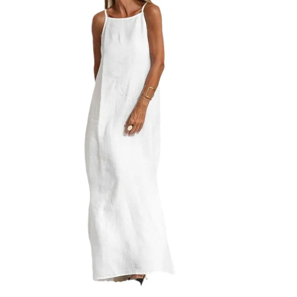 Women Cotton linen Long Slip Dress