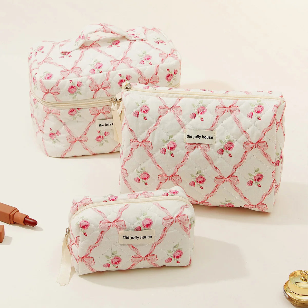 1pcs Quilted Cotton Makeup Bag
