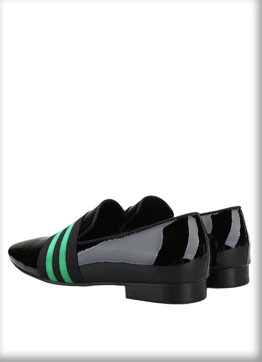 Men's Patent Leather Slip-On Shoes with Patchwork Colour Crossband Comfortable Wear for Fashion Party
