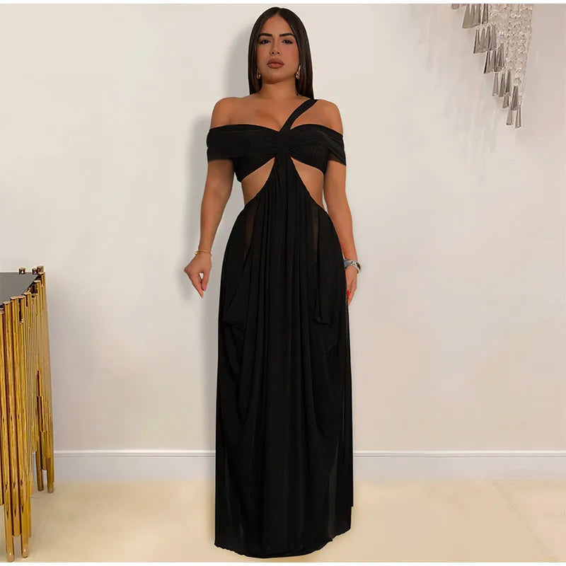 Hollow Out Backless Long Dress
