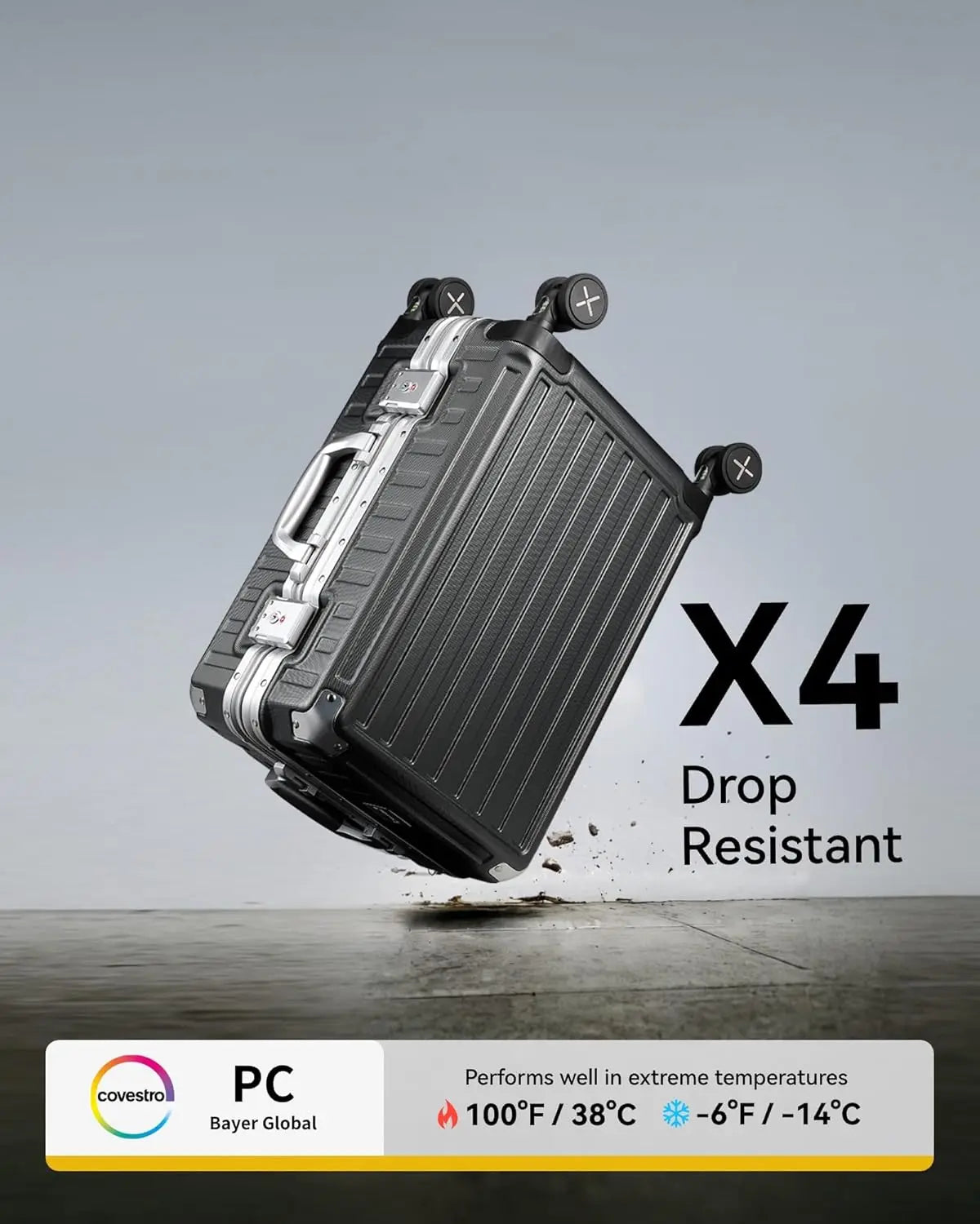 20 inch Aluminum Hard Shell Zipperless Carry-On