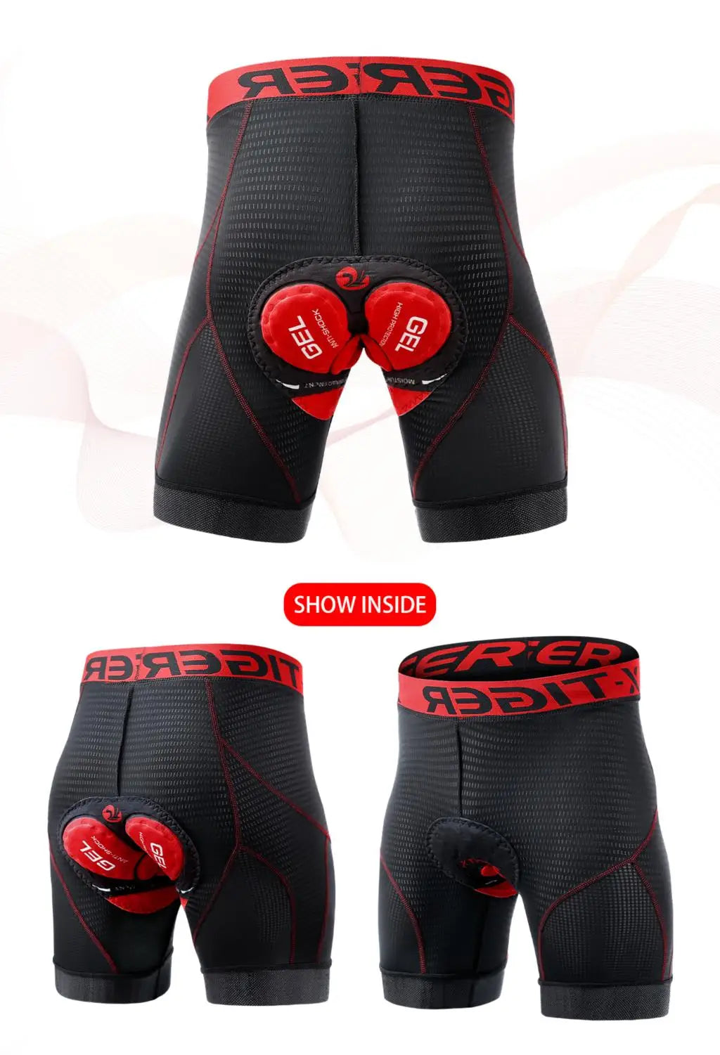 Mesh Cycling Underwear Gel Pad Shockproof MTB Bike Shorts