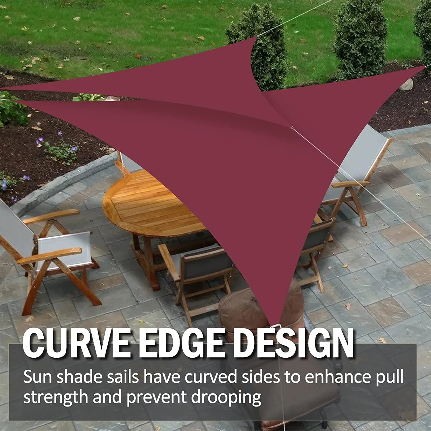 Waterproof Triangle Sun Shade Sail Canopy