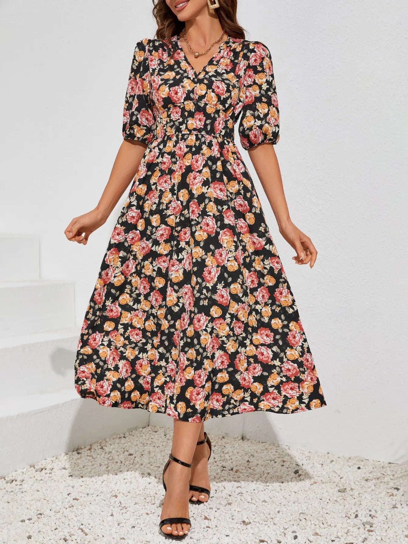 Women's Spring Floral Print Dress