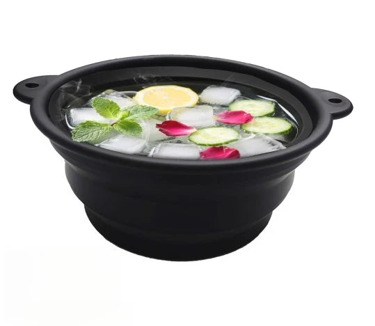 Portable Foldable Silicone Ice Basin With Built-in Ice Tray