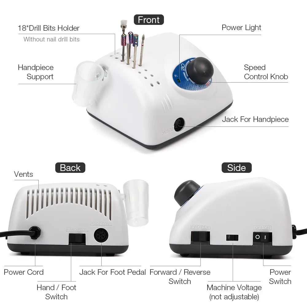 65W Nail Drills Manicure Machine