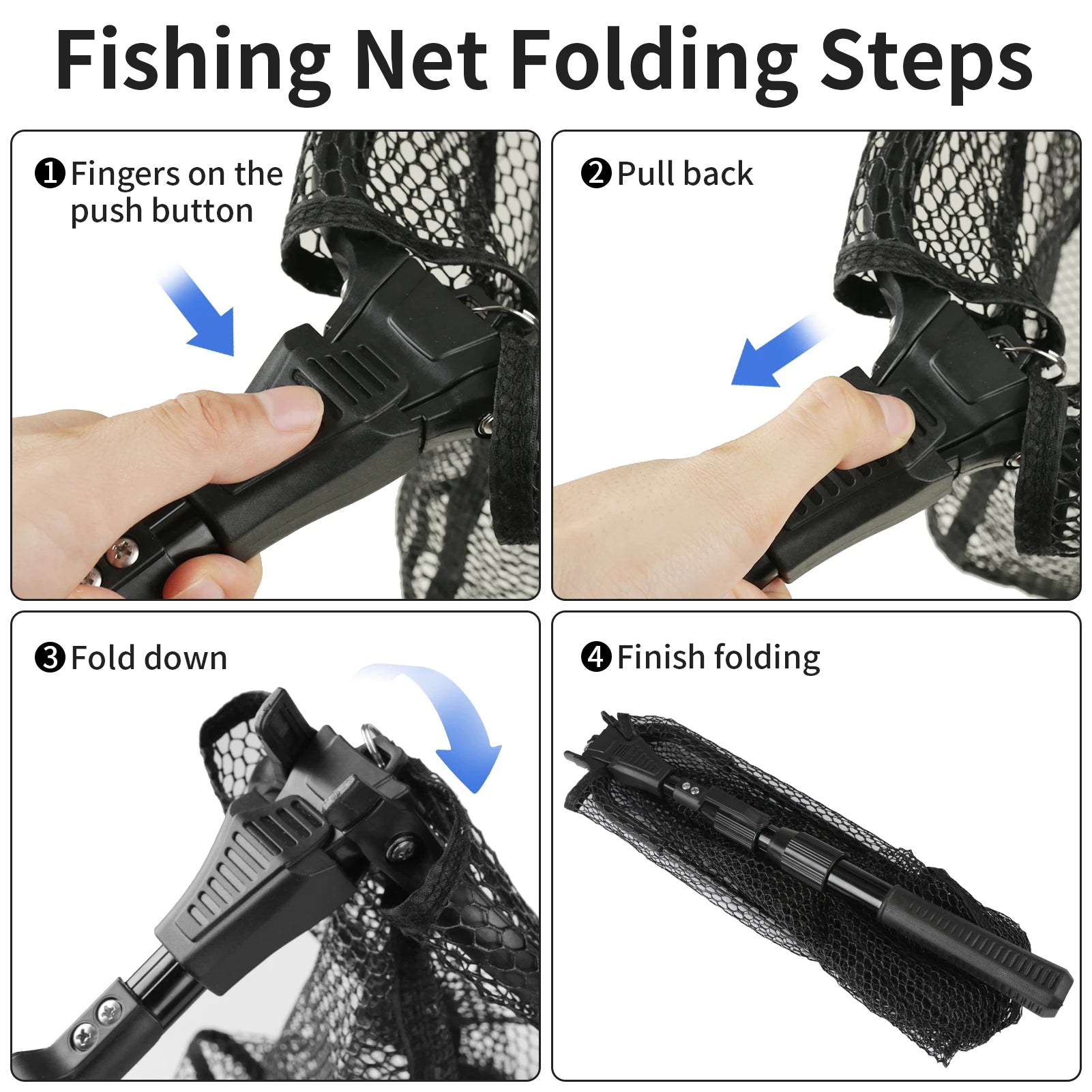 Telescopic Landing Net Folding Fishing Pole