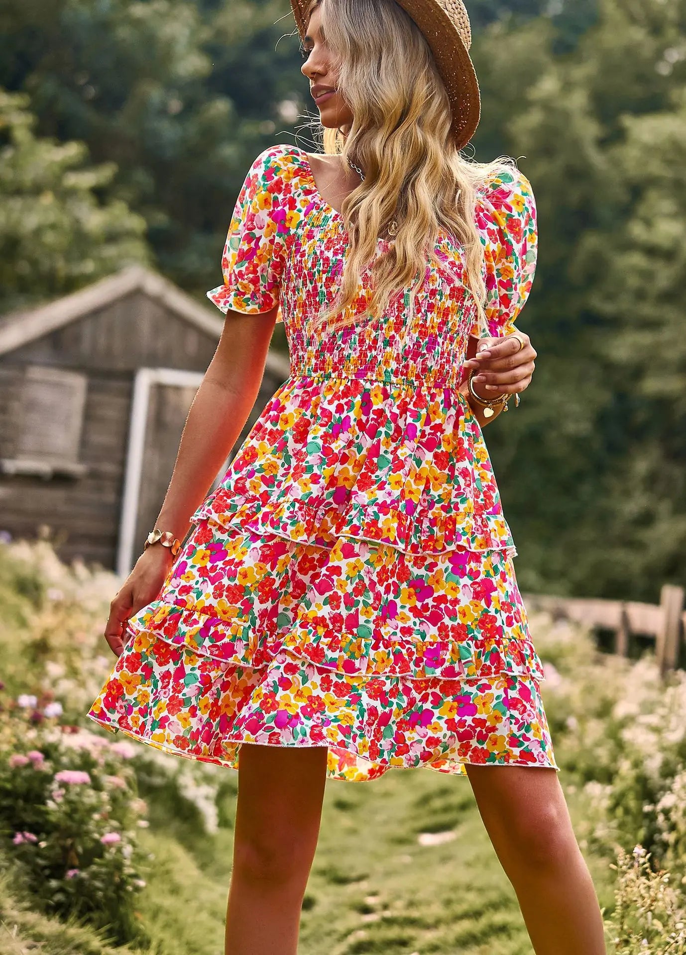Women's Flower Print Dress