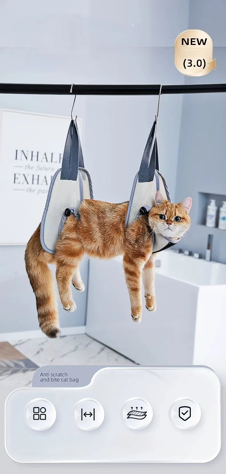 Adjustable Pet Grooming Hammock Helper
