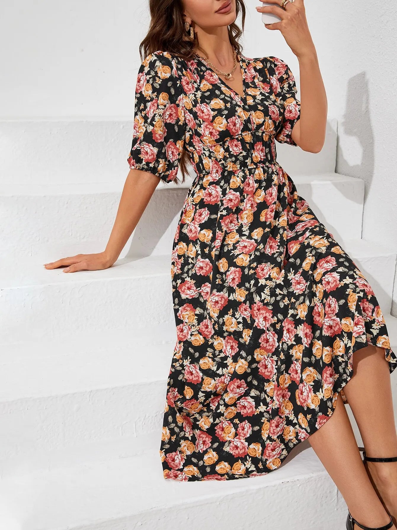 Women's Spring Floral Print Dress