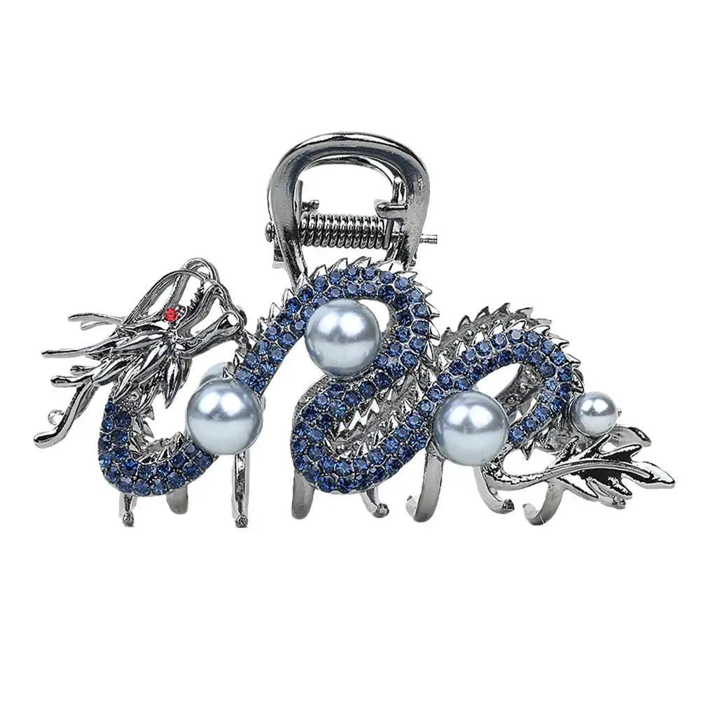 Blue Dragon Hairpin With Pearl Hair Claw