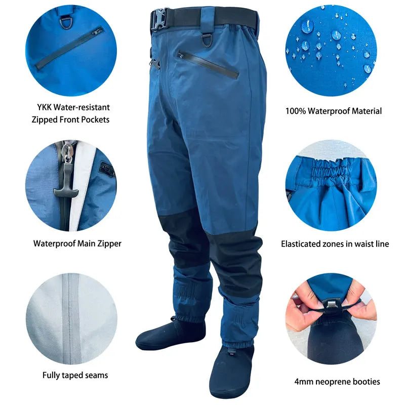 Breathable Stockingfoot Waist Height Wading Pants