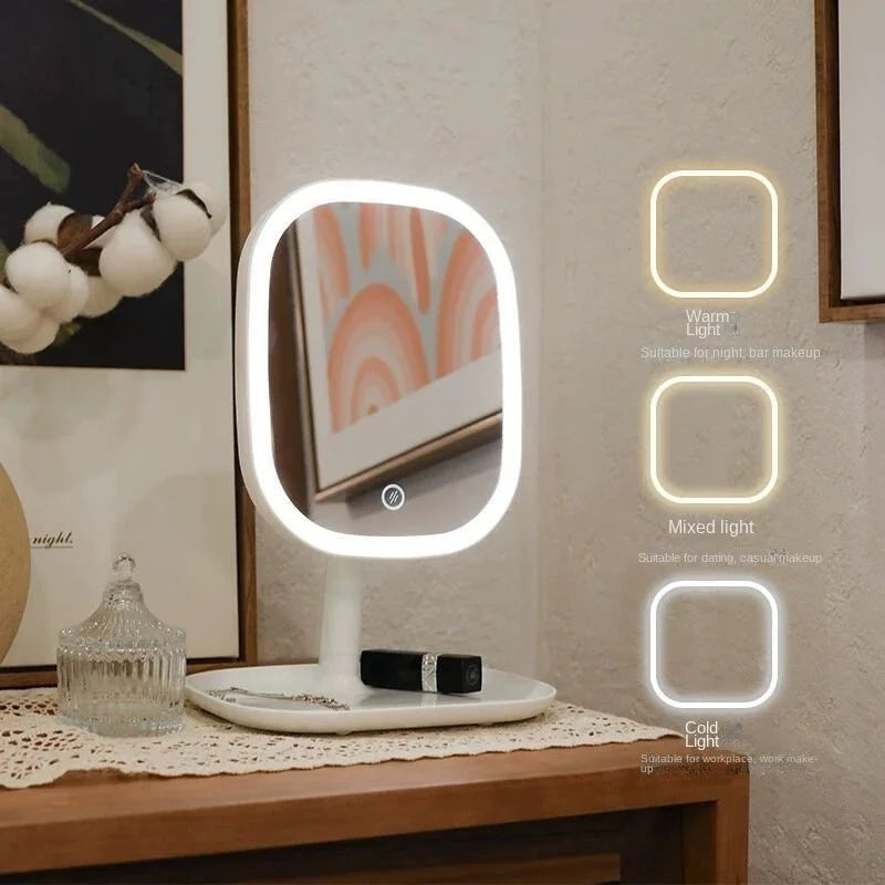 Illuminated makeup mirror