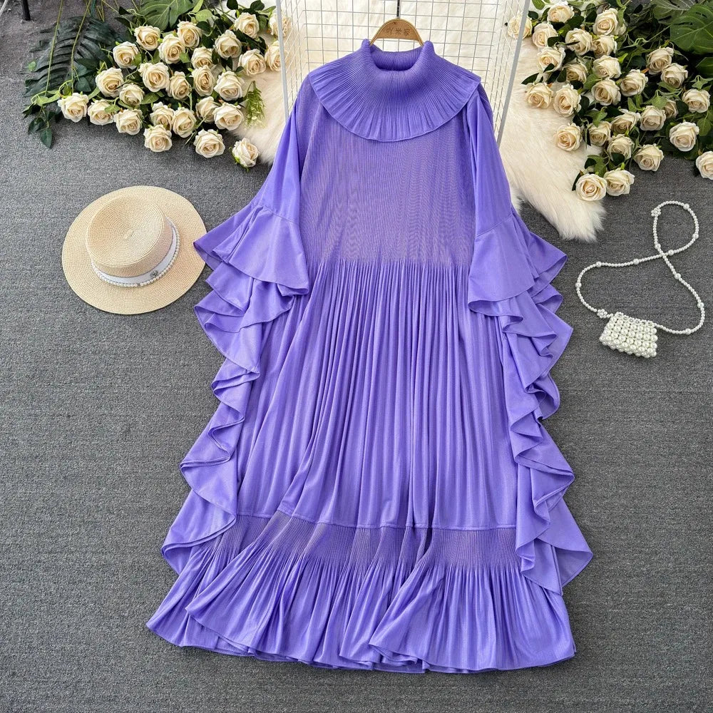 Ruffle Sleeves Loose Dress