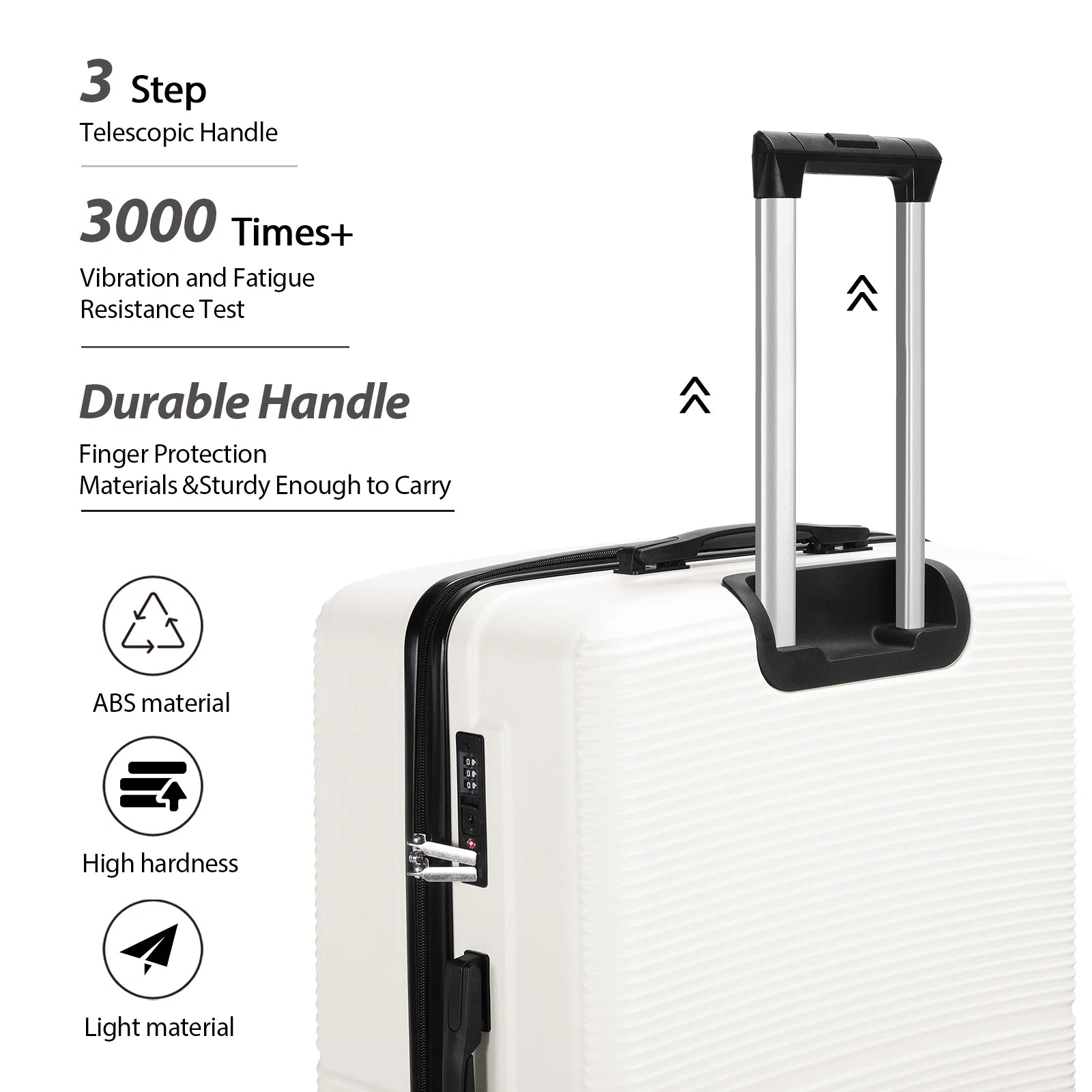 3Pcs Luggage Hardshell Travel Suitcase