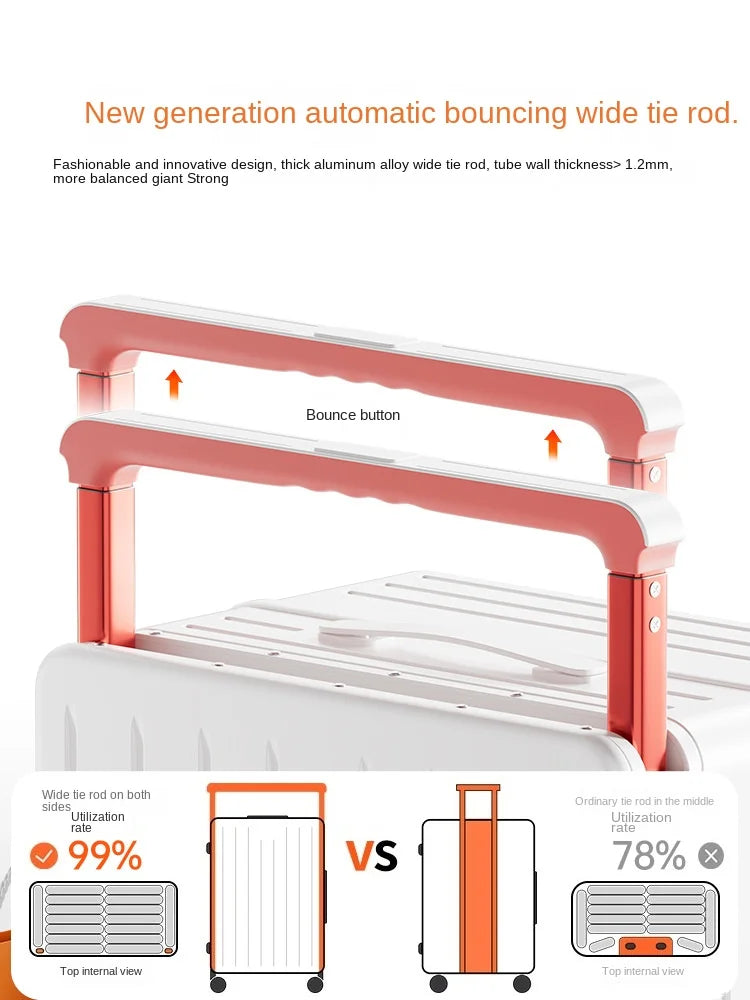Wide Trolley Carry-on Suitcase