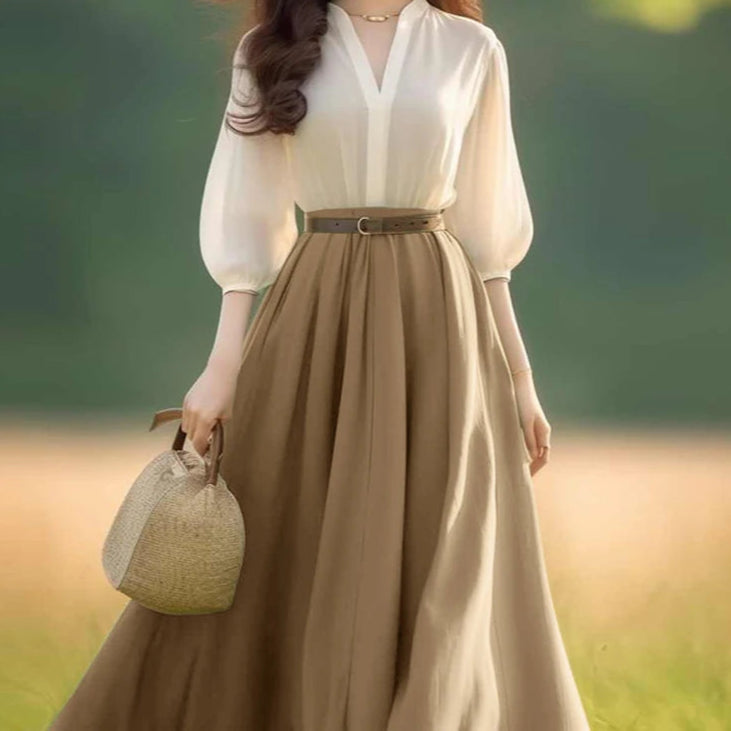 Women's V-Neck Half Sleeve Dress
