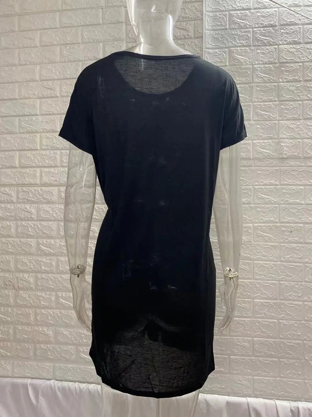 Women's Short Sleeve Asymmetrical Lace Up Dress