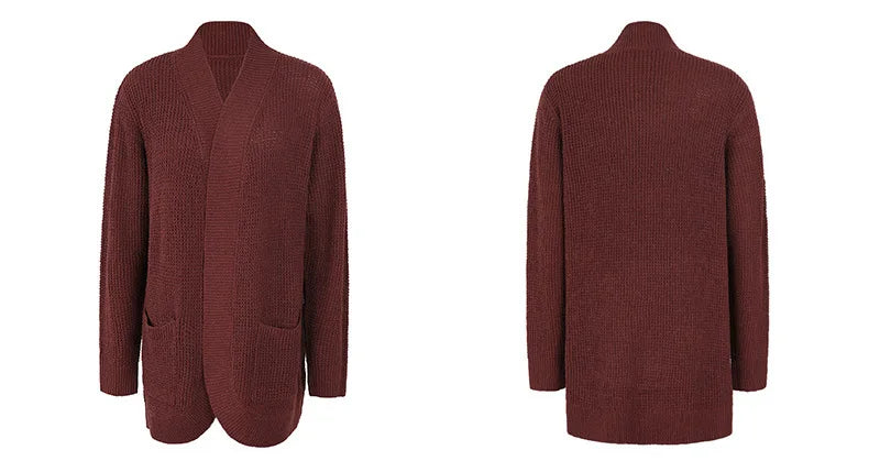 Autumn Long Cardigan Women Jumper Fashion Loose Coat Ladies Knitted Outerwear Ropa Mujer Clothes Woman Sweater Jacket Pull Femme