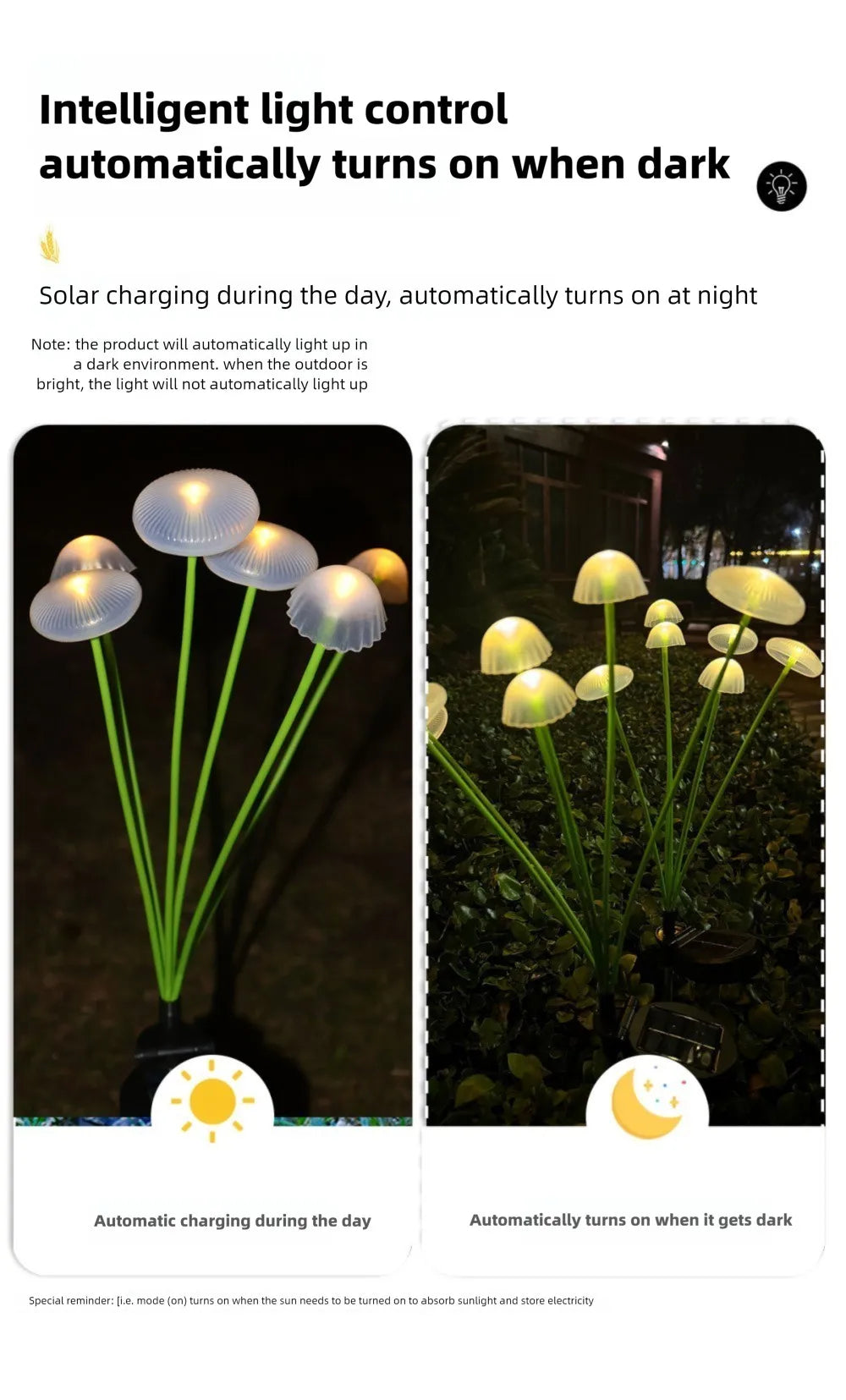 LED Solar Jellyfish Mushroom Fairy Lights