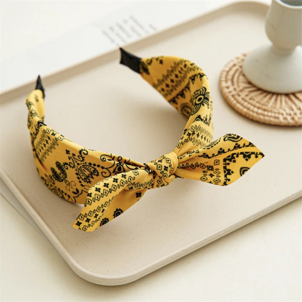 Cotton Cashew Flowers Printing Butterfly Hair Clips
