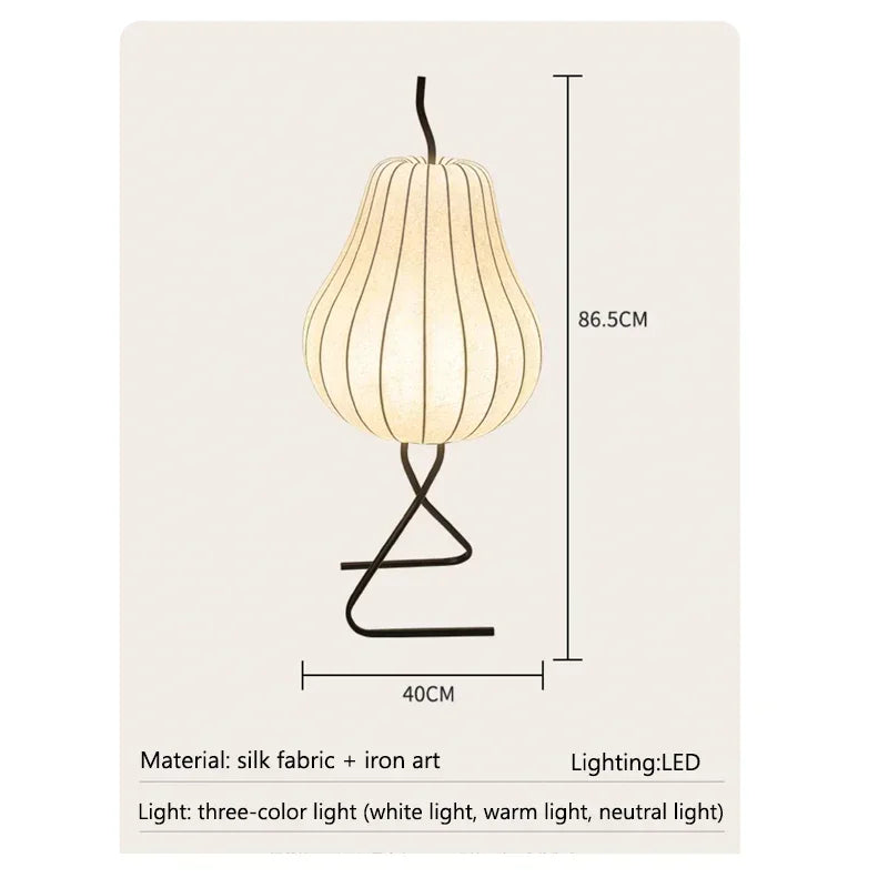Japanese Style Wabi Sabi Pear Shape Floor Lamp