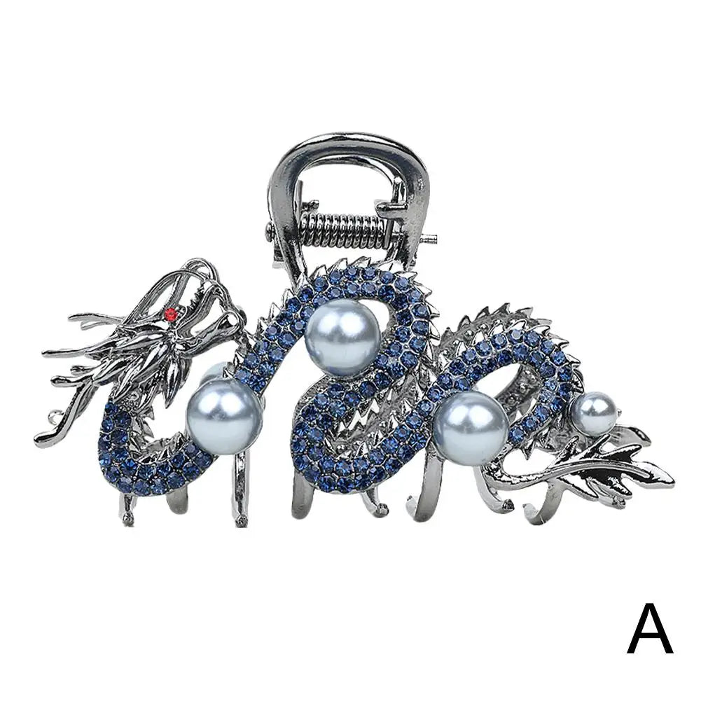 Blue Dragon Hairpin With Pearl Hair Claw