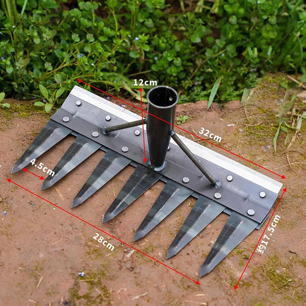 Heavy-Duty Steel Garden Hand Weeding Rake