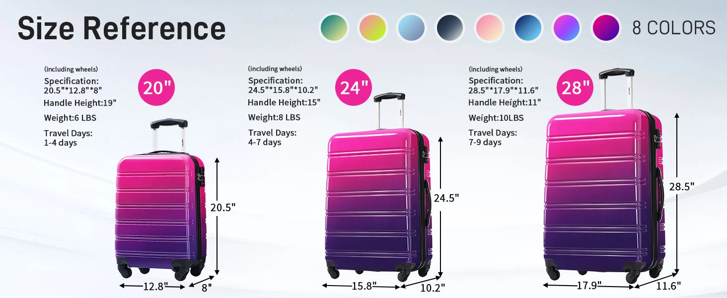 3 pcs Hardshell Luggage