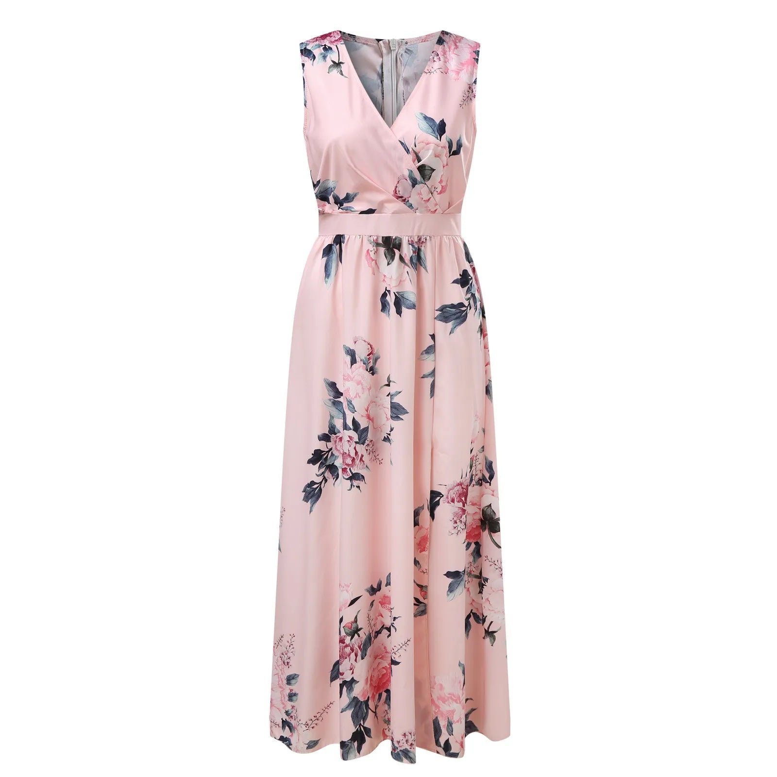 Women's Maxi Print Dress Sexy Off Shoulder Ruffles Elegant V-Neck Dresses