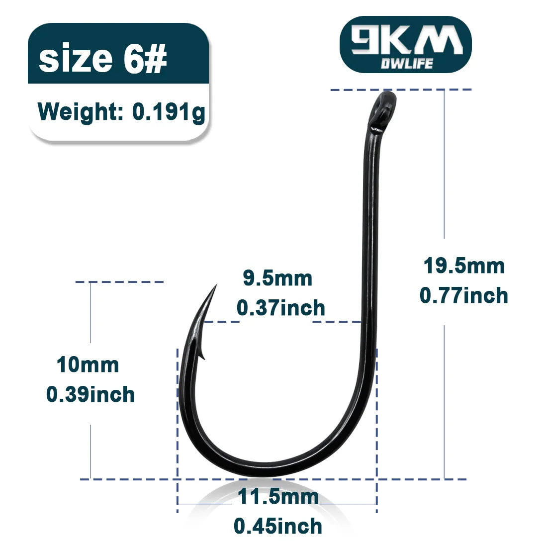 9KM Steel Fishing Hooks