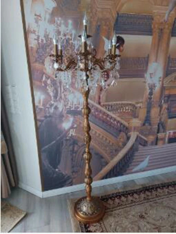 Meerosee Classic 7 Lights Crystal Floor Lamp