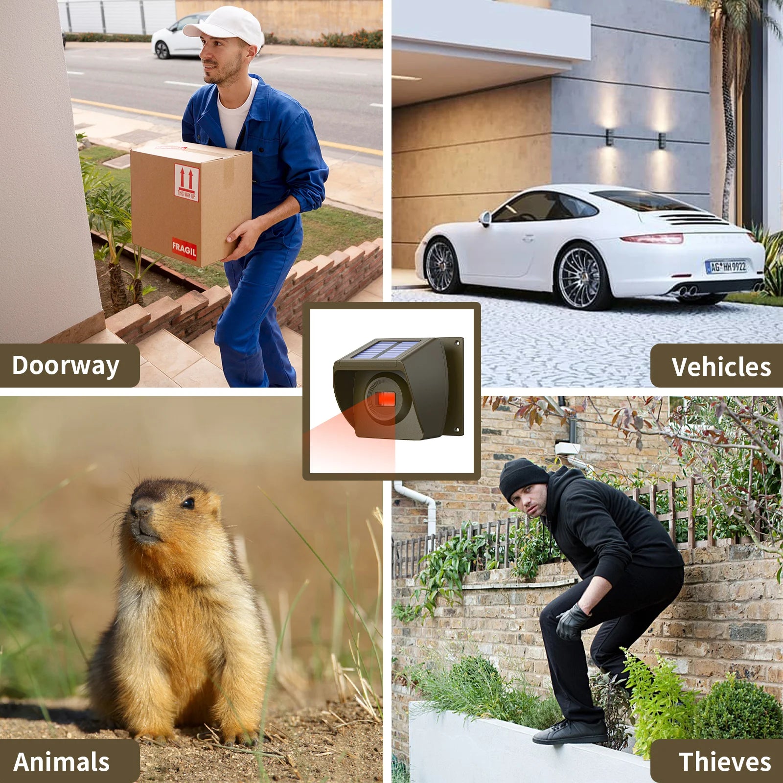 Wireless IP56 Waterproof Driveway Alarm System PIR Motion Sensor For Outdoor Home Burglar Security
