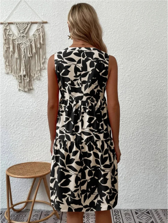 Women's Sleeveless Floral Print Dress