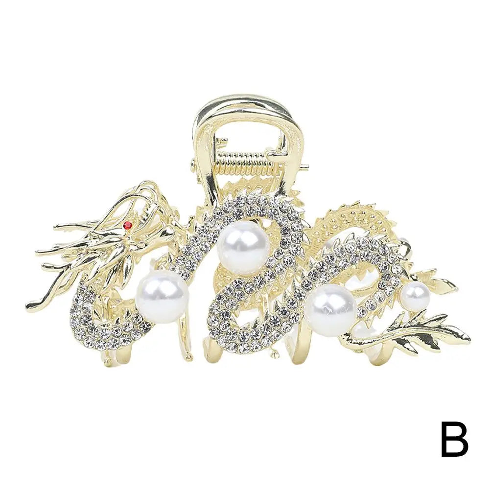 Blue Dragon Hairpin With Pearl Hair Claw