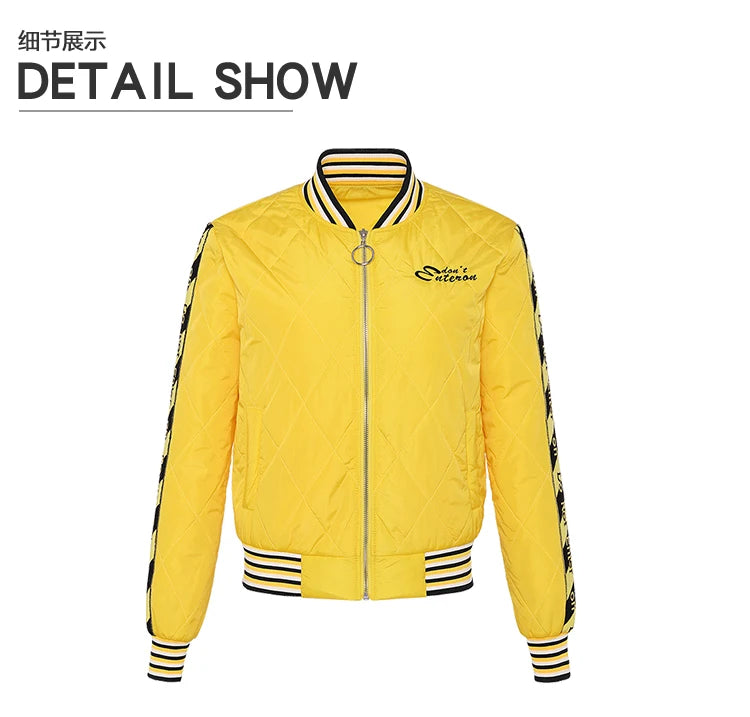 Yellow Winter coat for women short jackets for women Women's Long Sleeve coat Woman clothing Women's top