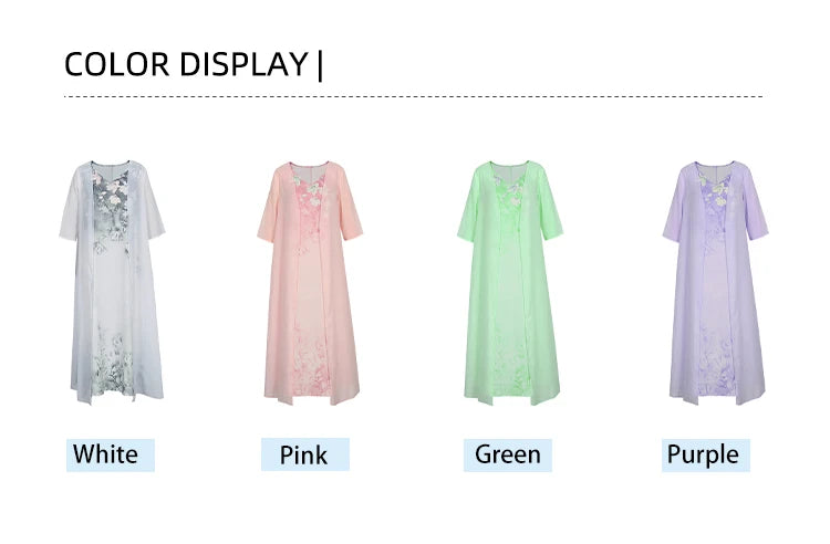 plus Size 5XL Women's Elegant Print Dress V Neck Casual Loose Long Sleeved Fashionable Temperament Autumn Clothing