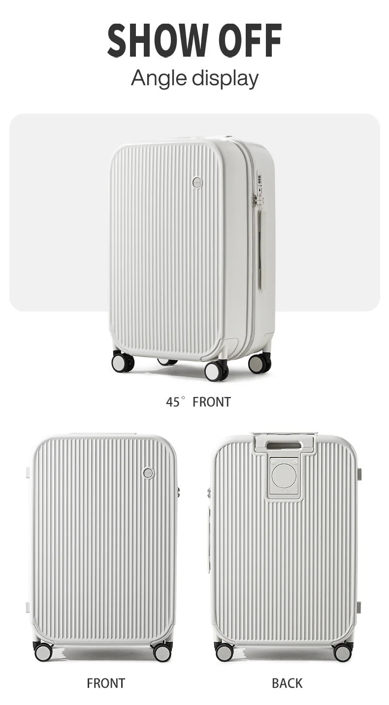 Carry On Luggage with Cup Phone Holder