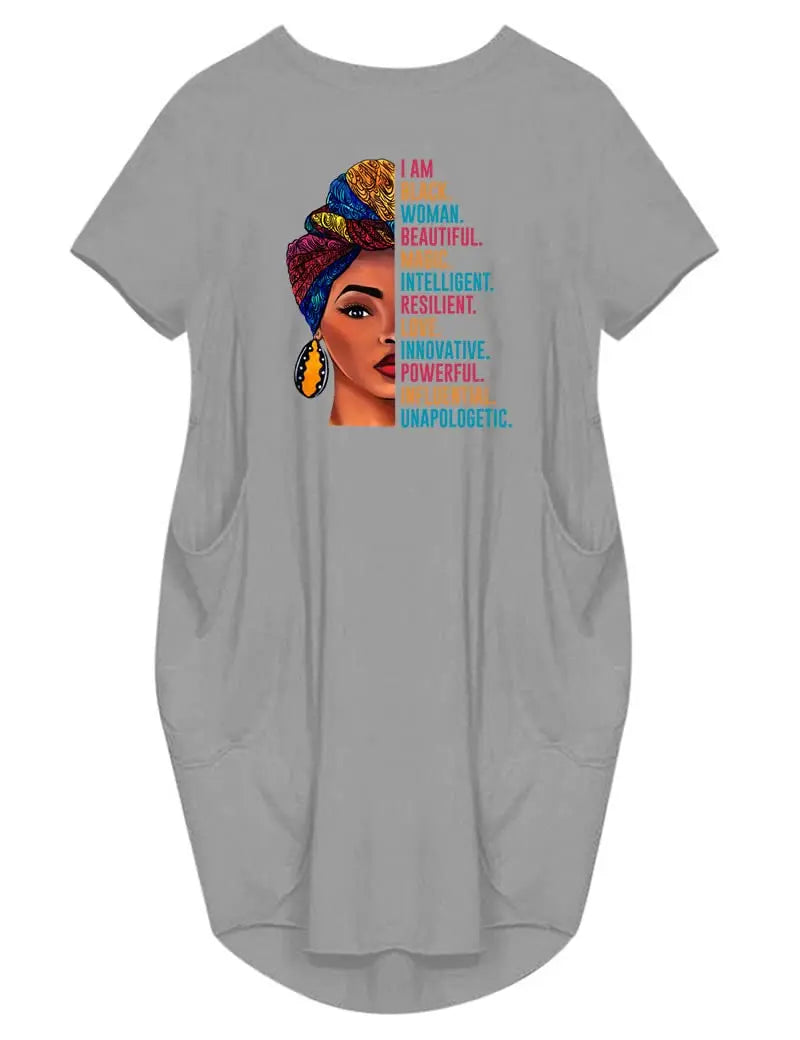 Plus Size Women Short Sleeve O-Neck Loose Dress