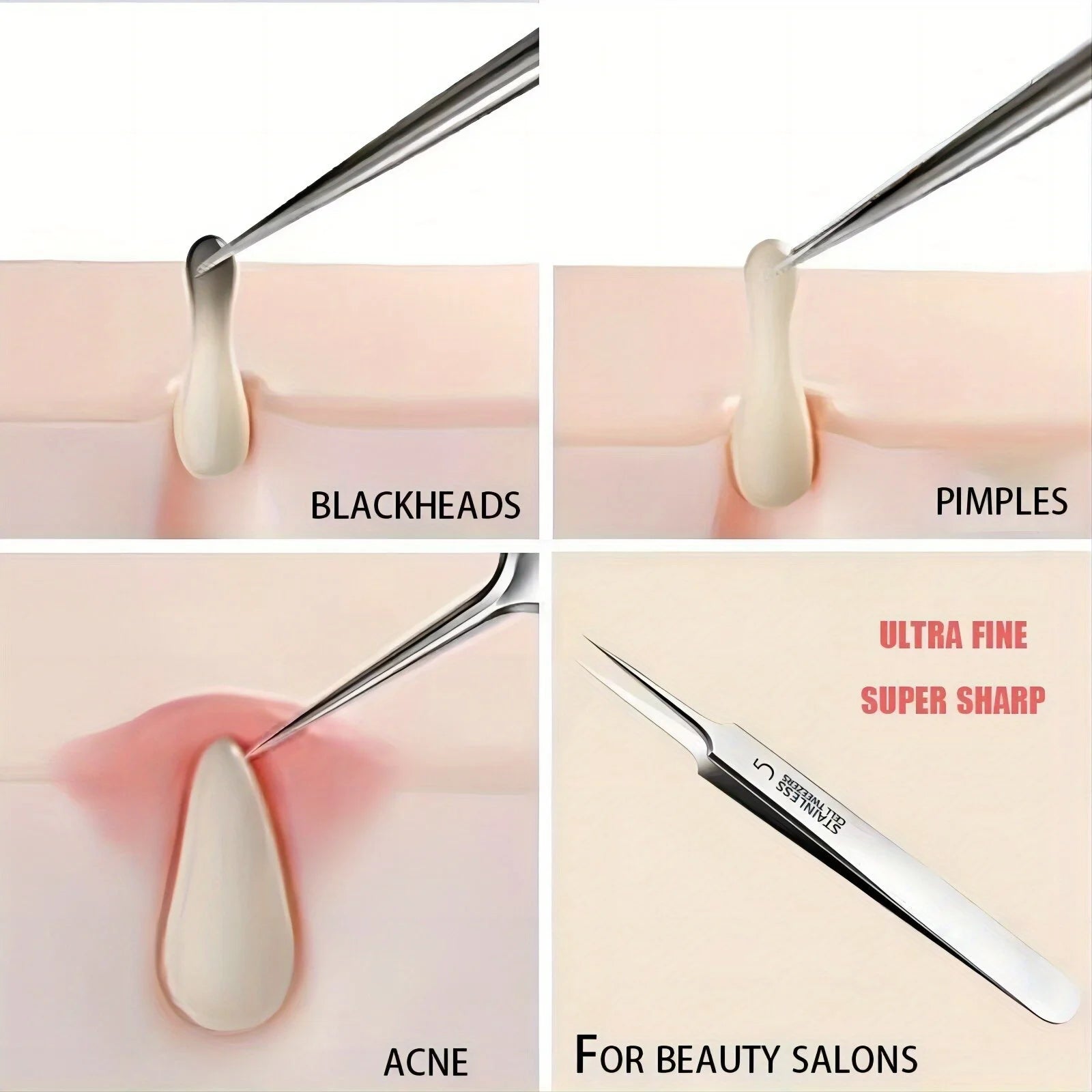 Ultra-Fine Acne Blackhead Clip Tweezers