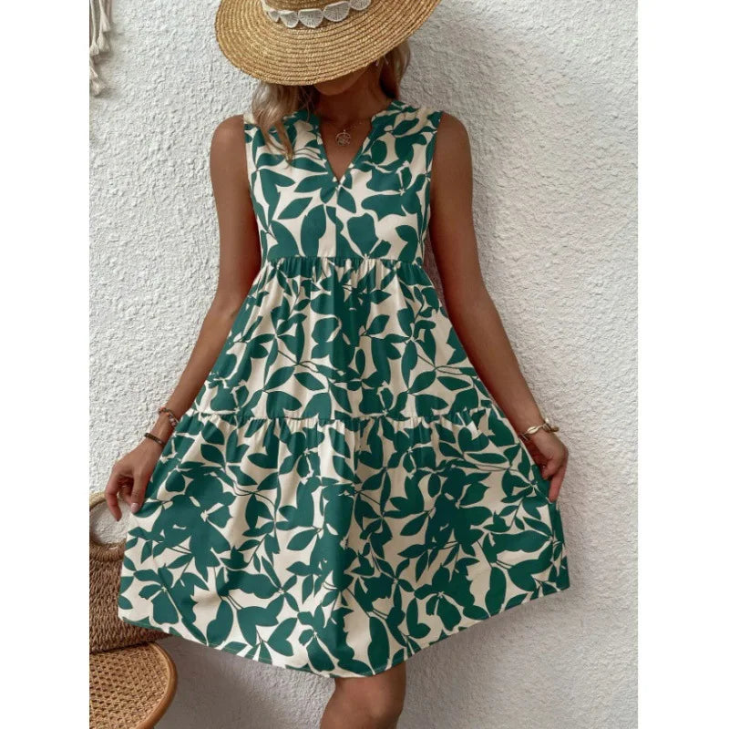 Women's Sleeveless Floral Print Dress